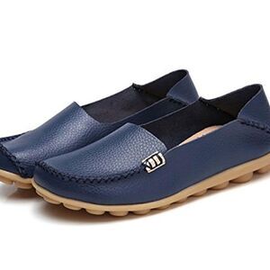Women's Comfort Walking Flats Leather Work Shoes-Soft Driving Shoes